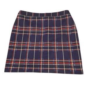 Tulle Wm’s Wool Blue Red Plaid Tartan Tweed Lined Back Pockets Mini Skirt Y2K Sz